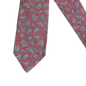 Brooks Brothers Silk Tie Men’s 59” Red Blue Paisley Preppy Designer Classic New